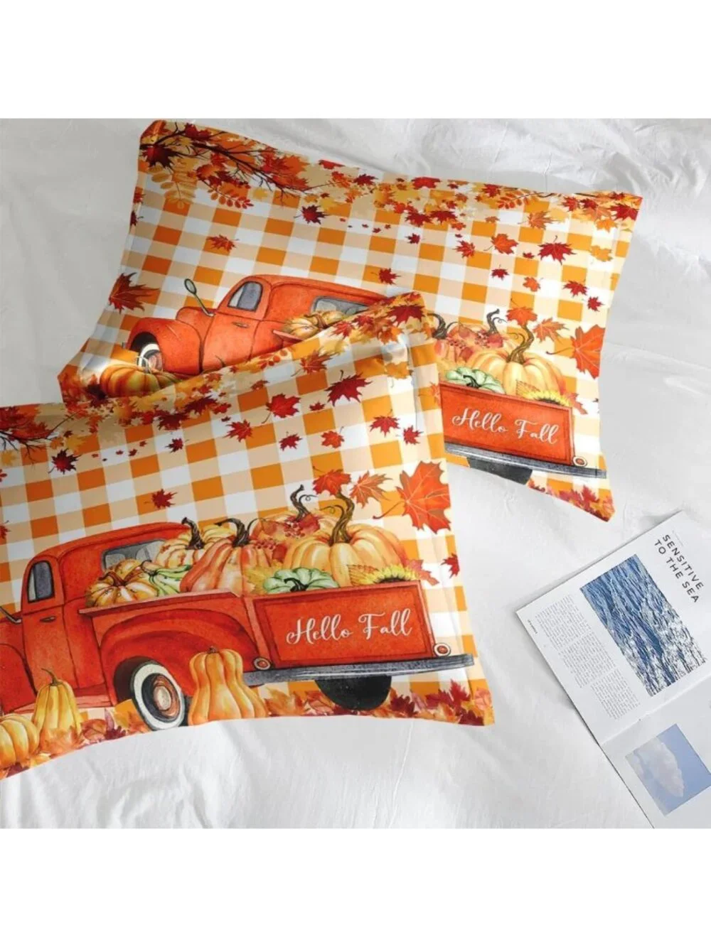 Cozy Twin Fall Comforter Set with Sheets, 5-Piece Autumn Bedding Collection